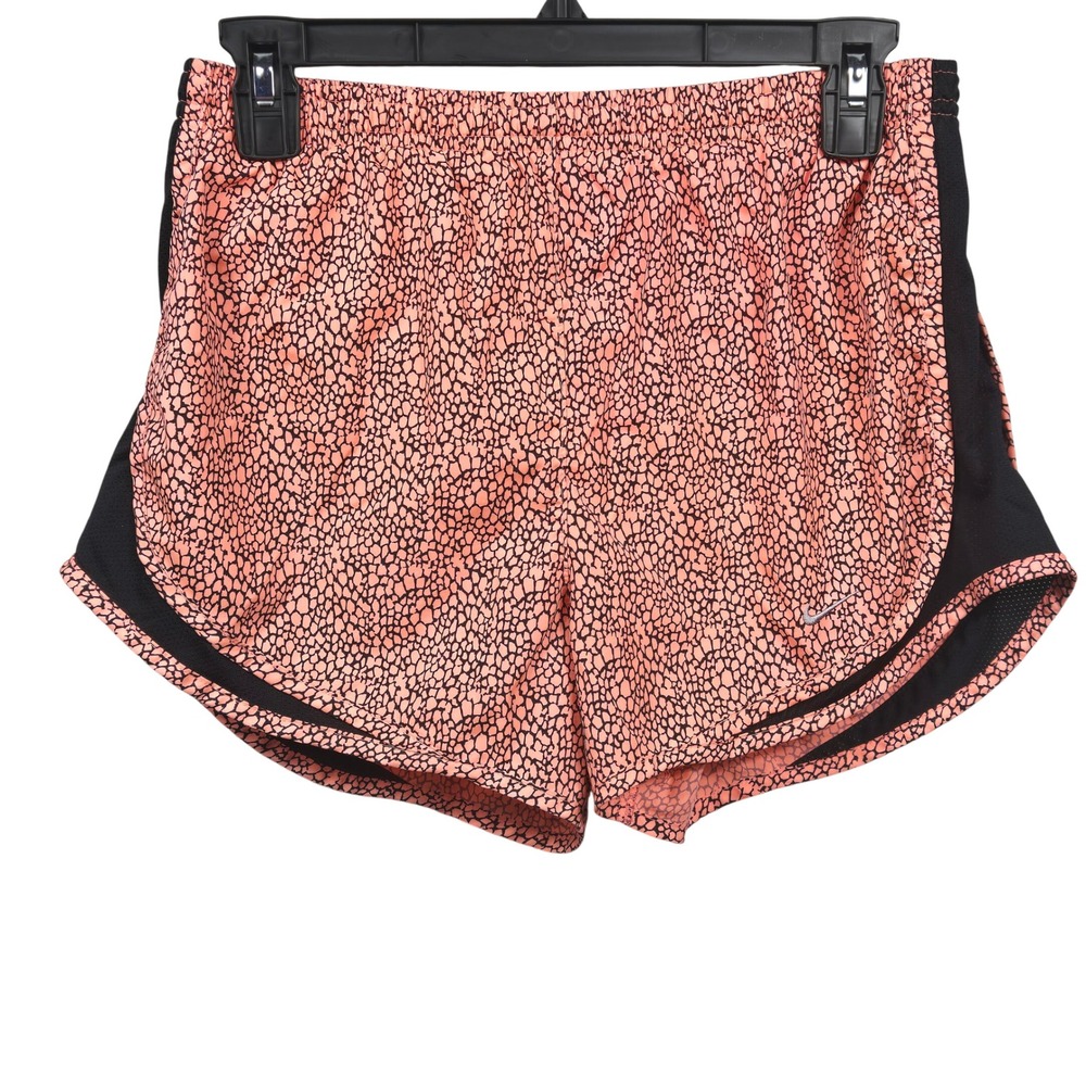Nike Dri-FIT Tempo Running Shorts Womens Small Coral Pebble Animal Print